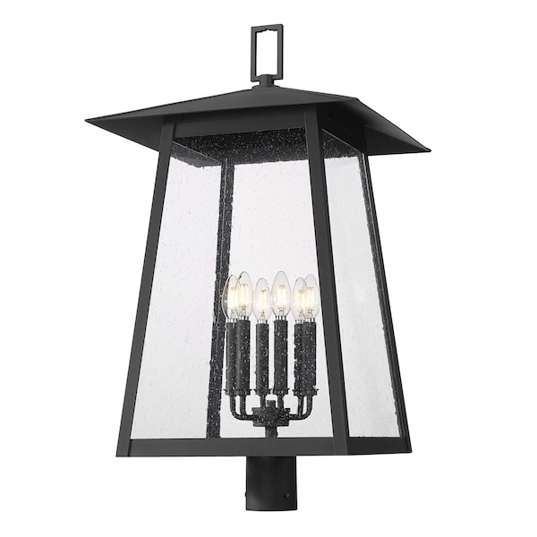 Z-Lite Rainer 6 Light Outdoor Post Mount Fixture, 17.5in. W x 31.5in. H, Black 5015PHXXLR-BK - main